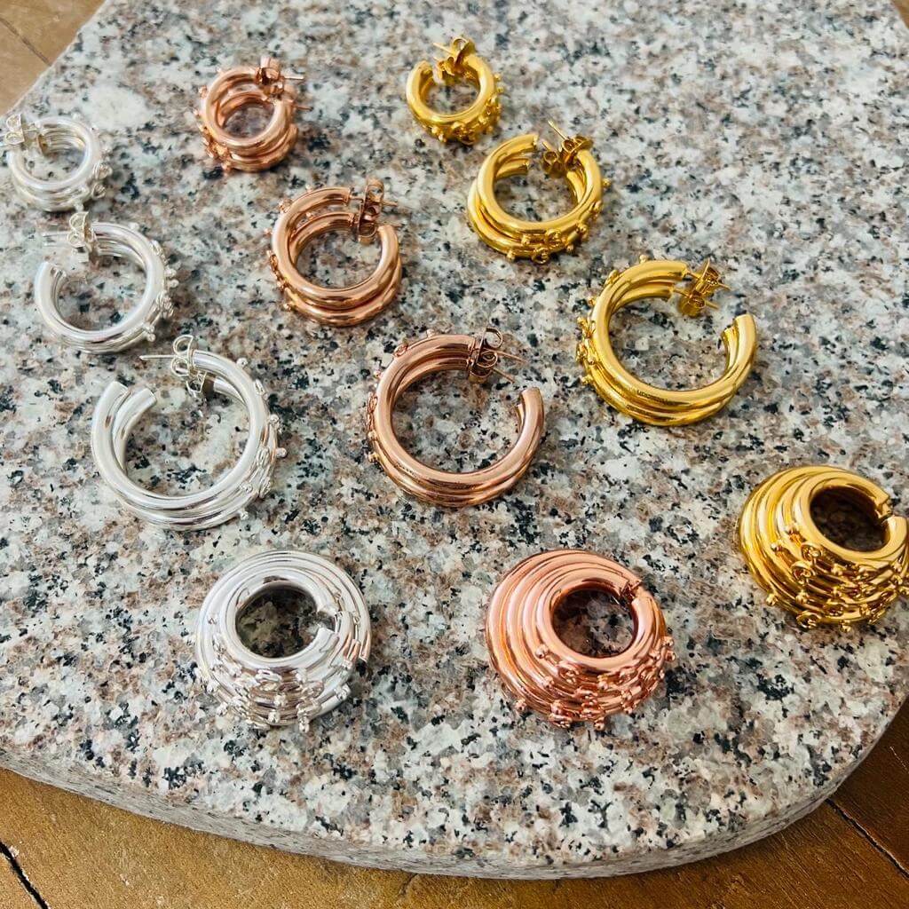 Aretes Aksaray plateados